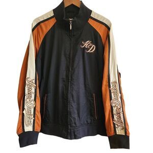 Harley Davidson Jacket Womens 3X Plus Bomber Nylon Biker Motorcycle Riding Embro